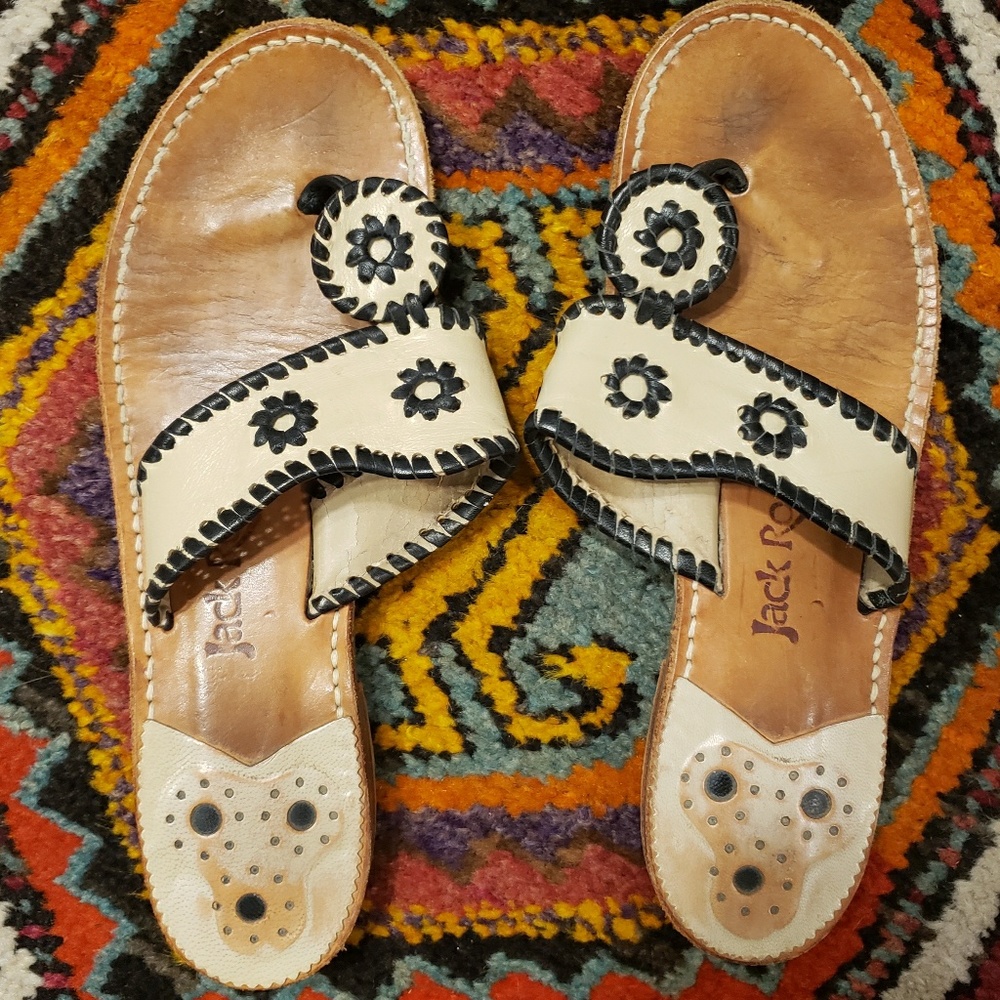 [Jack Rogers] Cream & Black Sandals